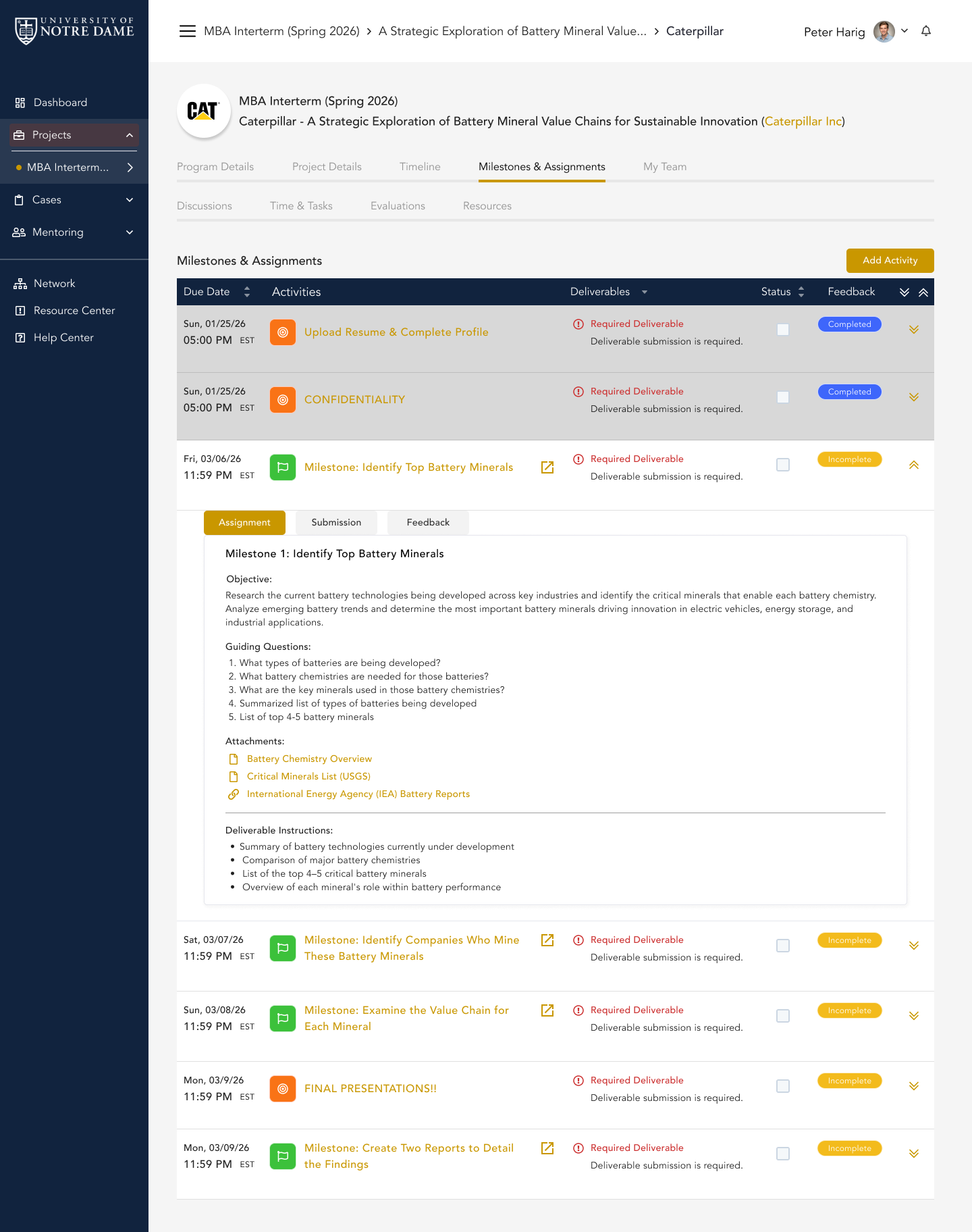 Assignment setup in CapSource